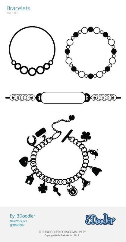 Трафарет для 3д ручки браслет