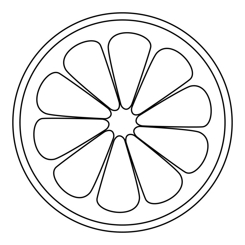 Долька апельсина раскраска