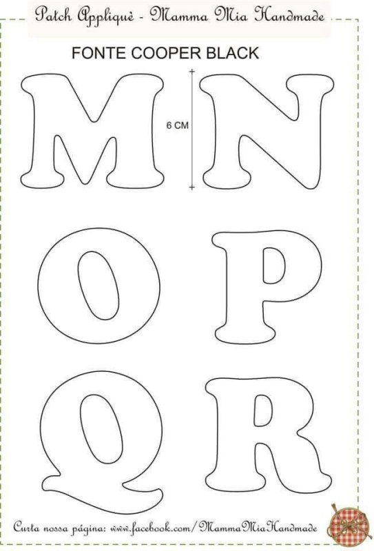 Трафарет букв для фетра