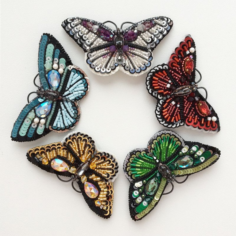 Брошь бабочка на фетре