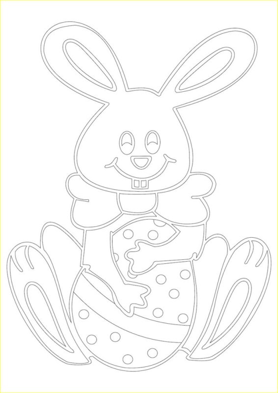 Заяц трафарет для вырезания на окна