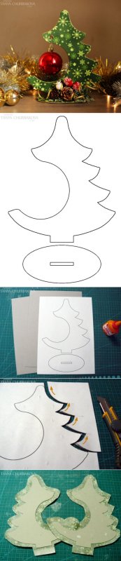 Елка трафарет на подстставке