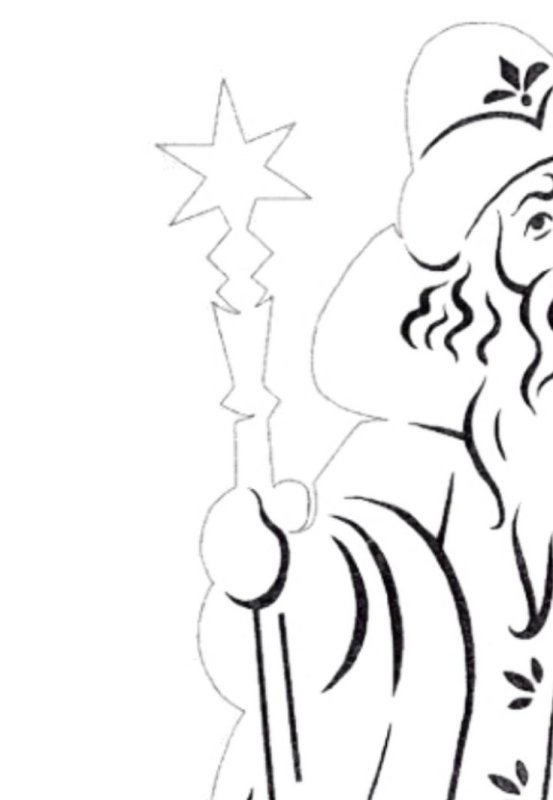 Вытынанка Новогодняя дед Мороз