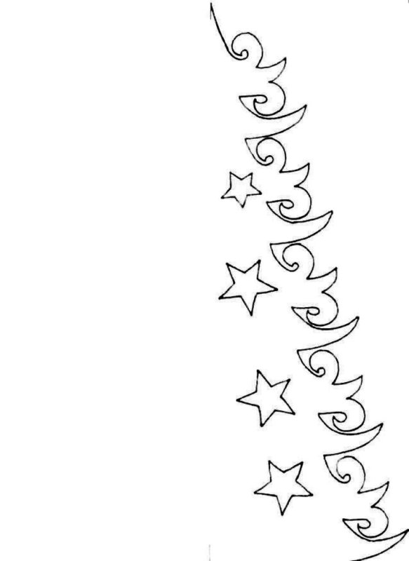 Трафарет елки для вырезания на окно