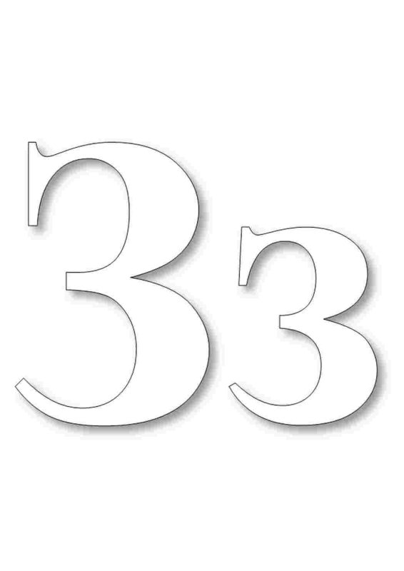 Цифра 3 трафарет