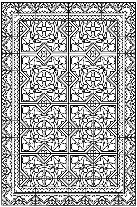 Узоры Табасаранского ковра раскраска для детей