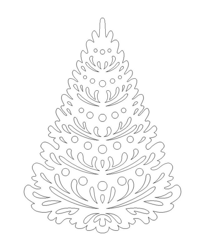 Елочка трафарет