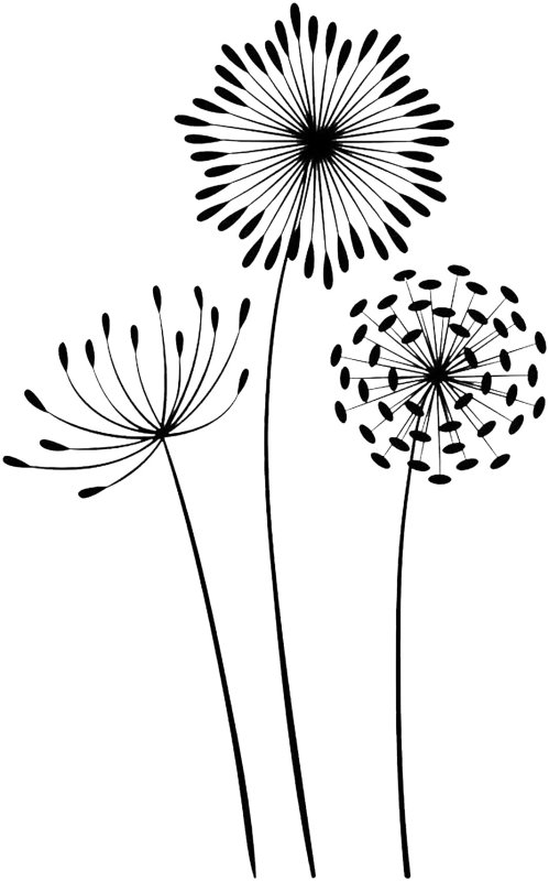 Трафарет одуванчика для рисования