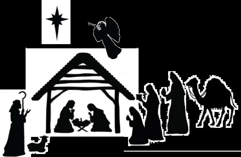 Рождественский вертеп силуэт