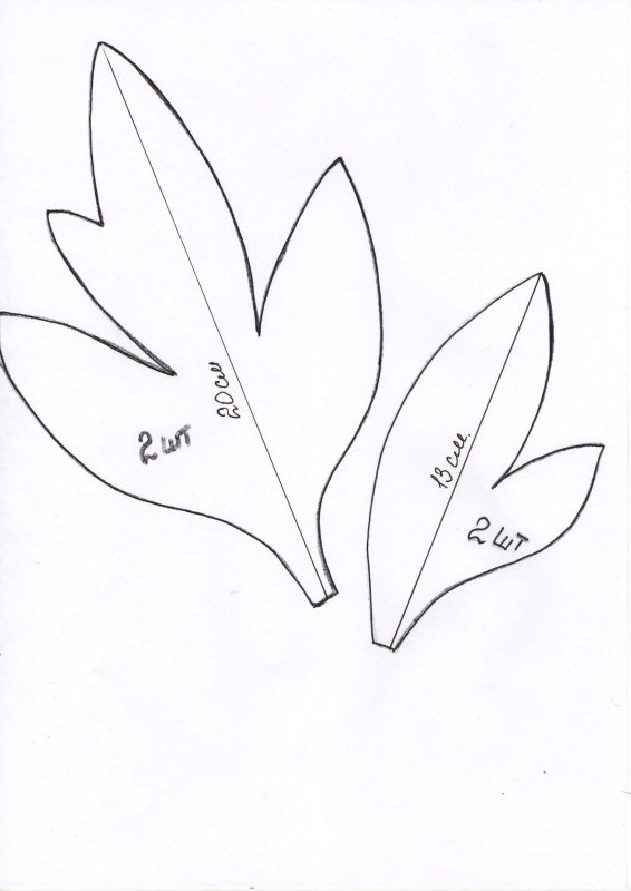 Лист георгина выкройка