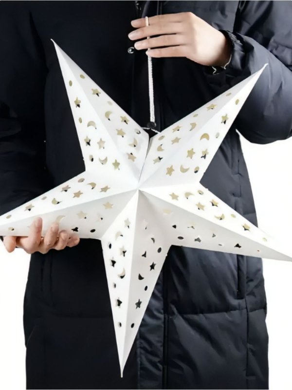 Звезда бумажная сборная с подсветкой