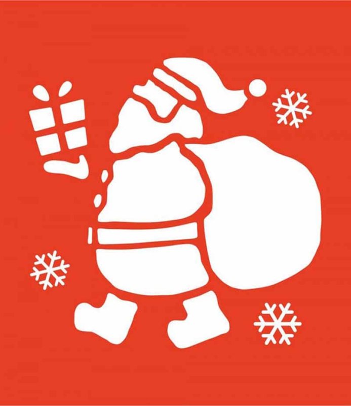 Трафарет Деда Мороза на окно