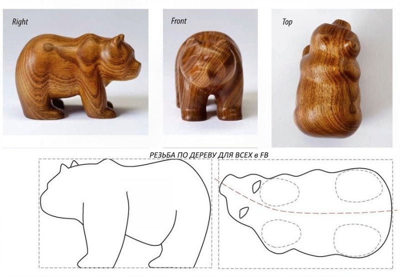 Медведь вырезанный из дерева