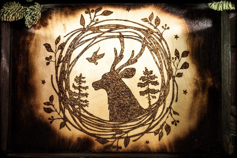 Новогоднее Выжигание по дереву