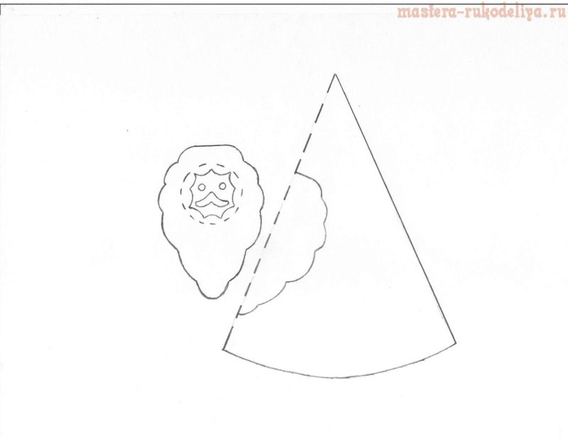Дед Мороз конус шаблон