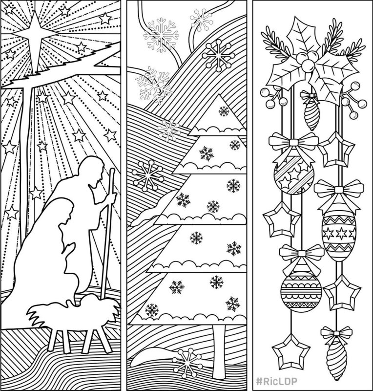 Рисунки новогодних закладок