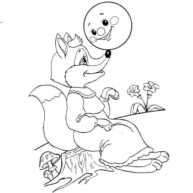 Колобок раскраска для детей