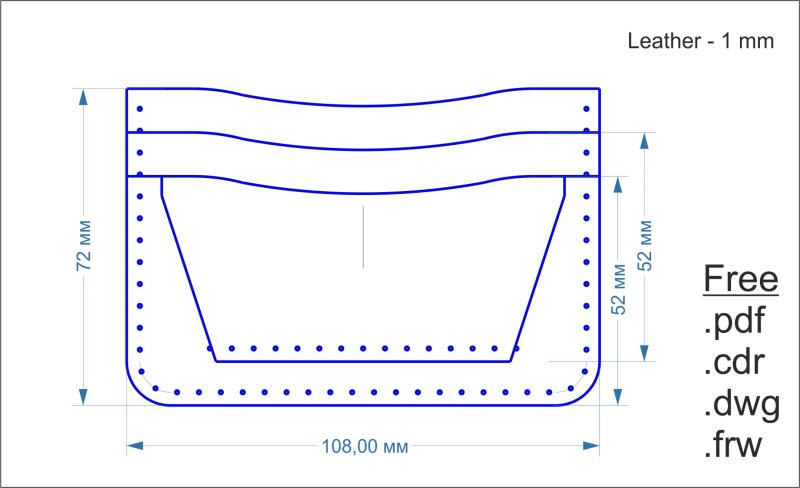 Картхолдер+кошелек из кожи выкройка