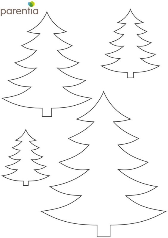 Елочка трафарет