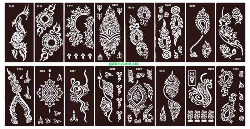 Трафареты для тату хной