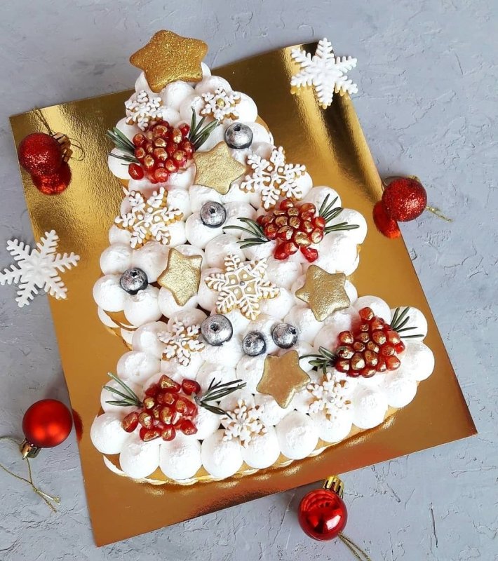 Торт елка из медовых коржей на новый год