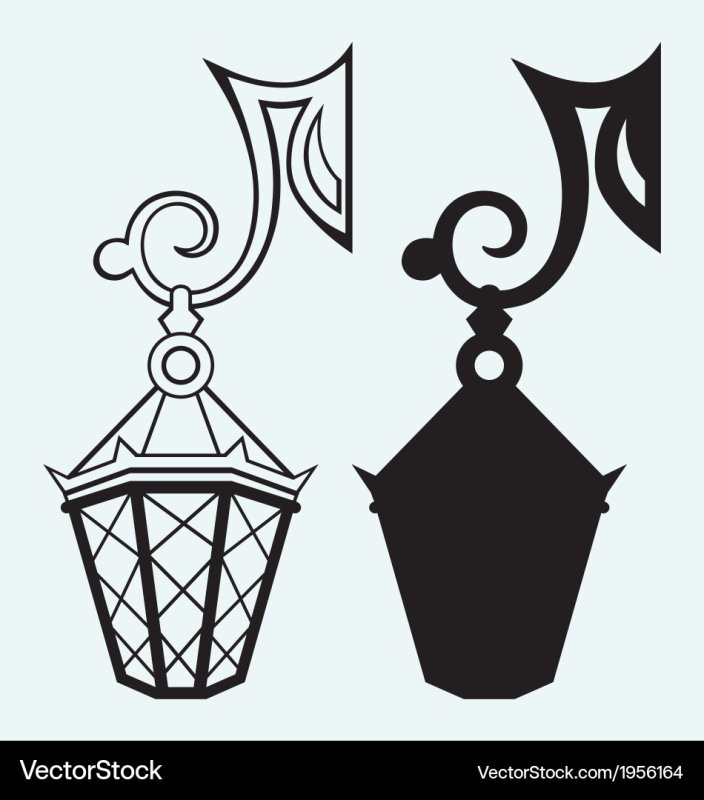 Трафарет фонарь уличный на окно