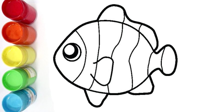 Трафарет рыбы для рисования