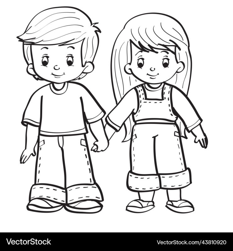 Мальчик и девочка рисунок