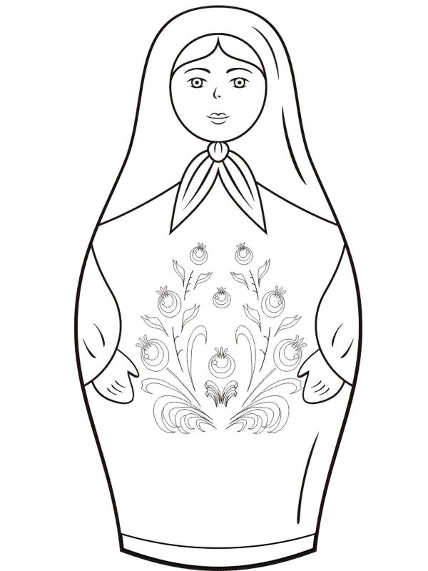 Матрешка разукрашка