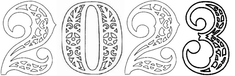 Вытынанки на окна цифры