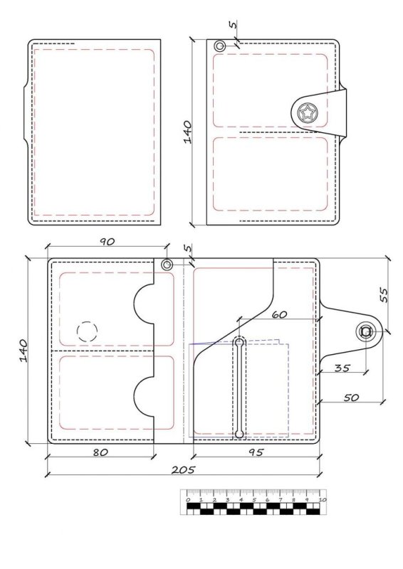 Выкройка кошелька из кожи своими руками мужской