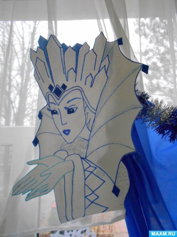 Украшение окон в стиле снежной королевы