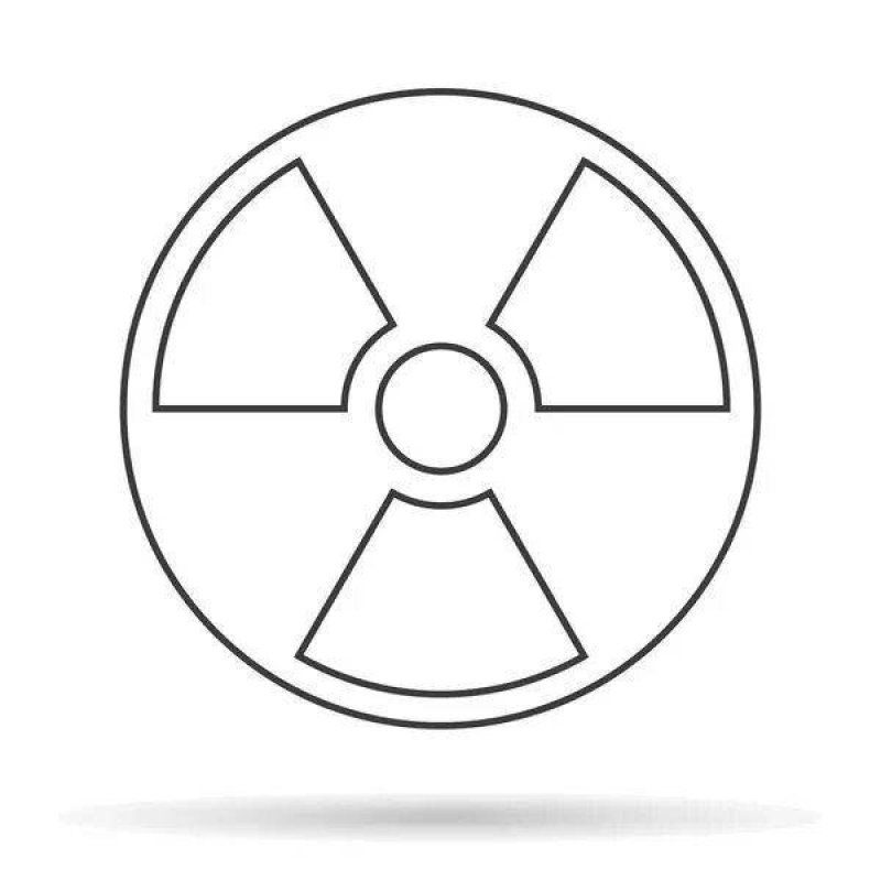 Знак радиации раскраска