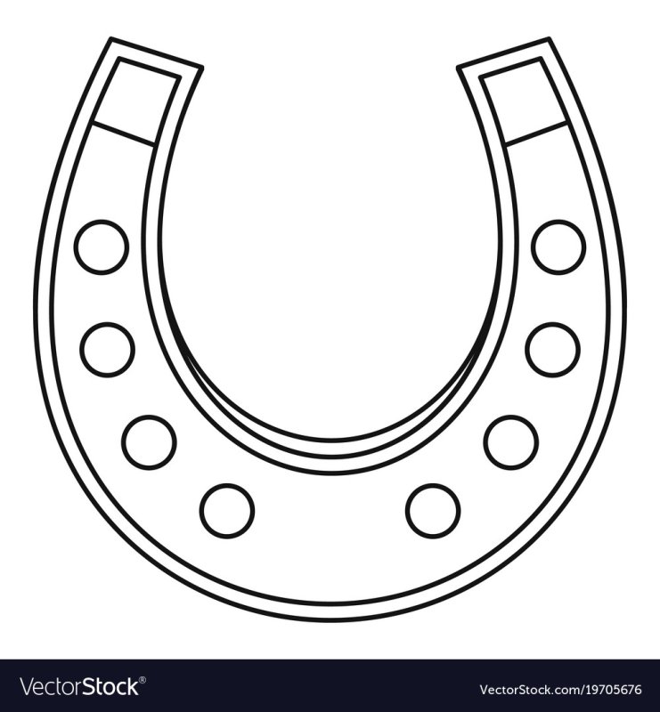 Подкова трафарет для вырезания
