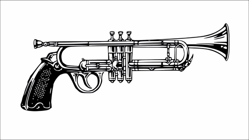 Раскраска труба музыкальный инструмент