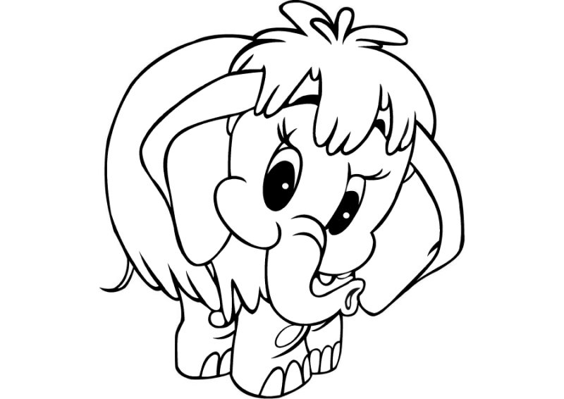 Мамонтенок раскраска