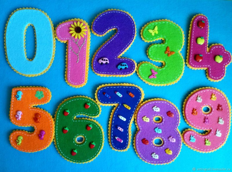 Цифры и буквы из фетра