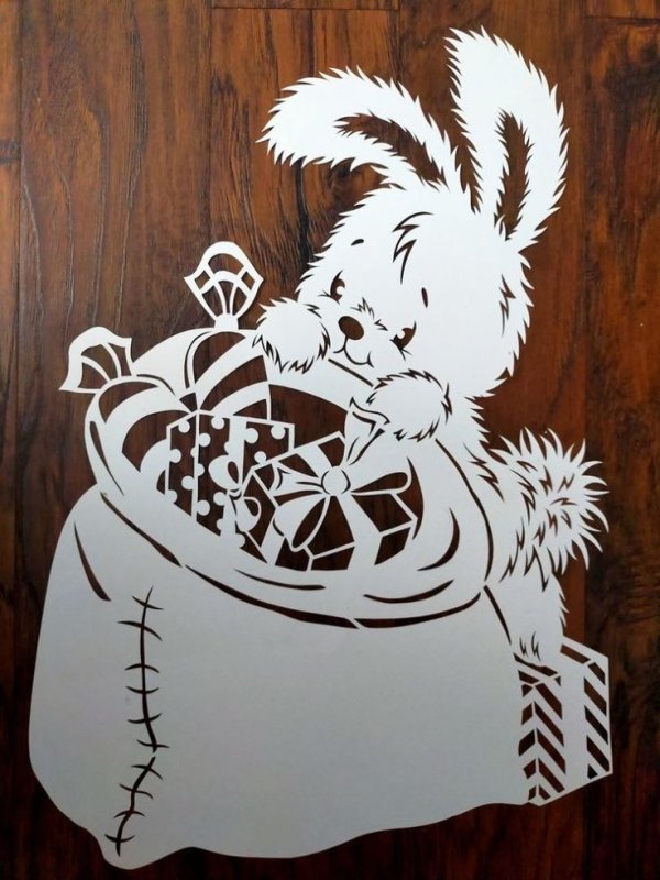 Вытынанки на окна новогодние