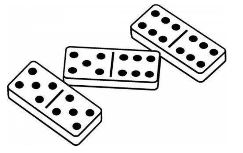 Домино на белом фоне