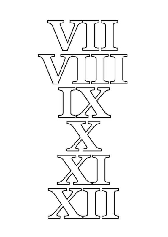 Римские цифры трафарет для часов