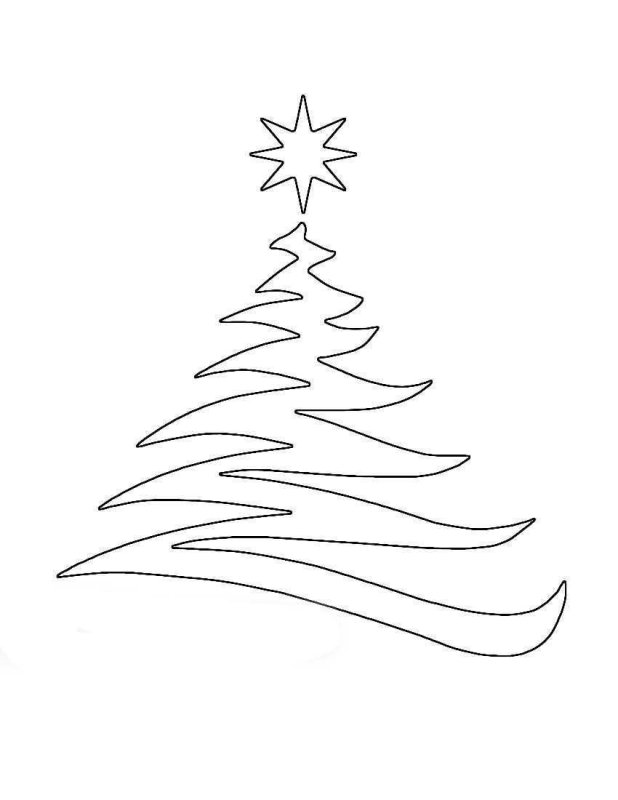 Трафарет елки для вырезания