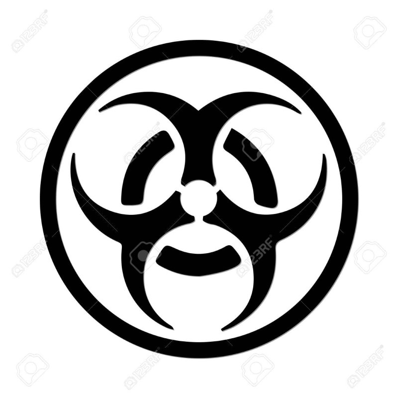 Знак биологической опасности трафарет