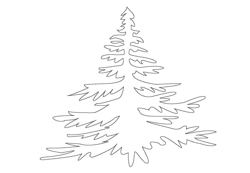 Ель раскраска