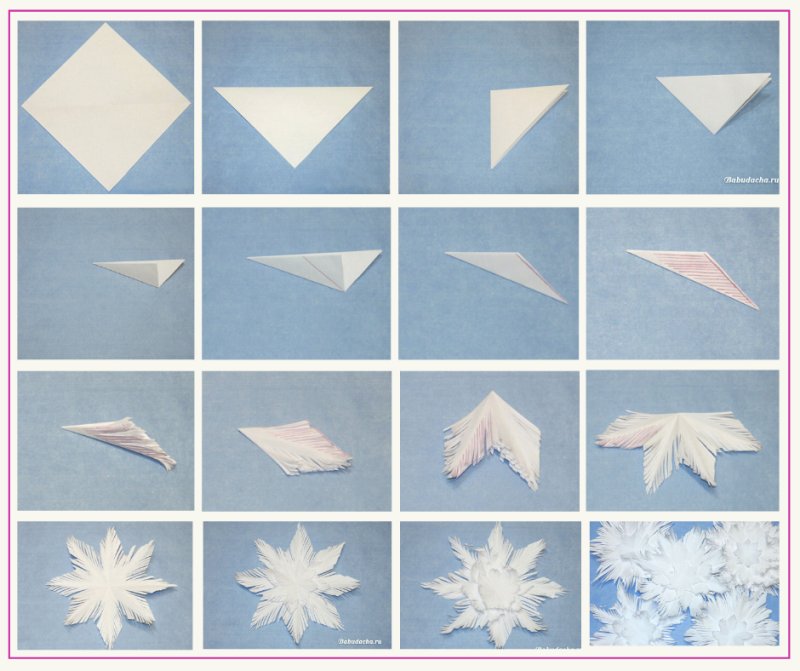 Снежинки пошаговая