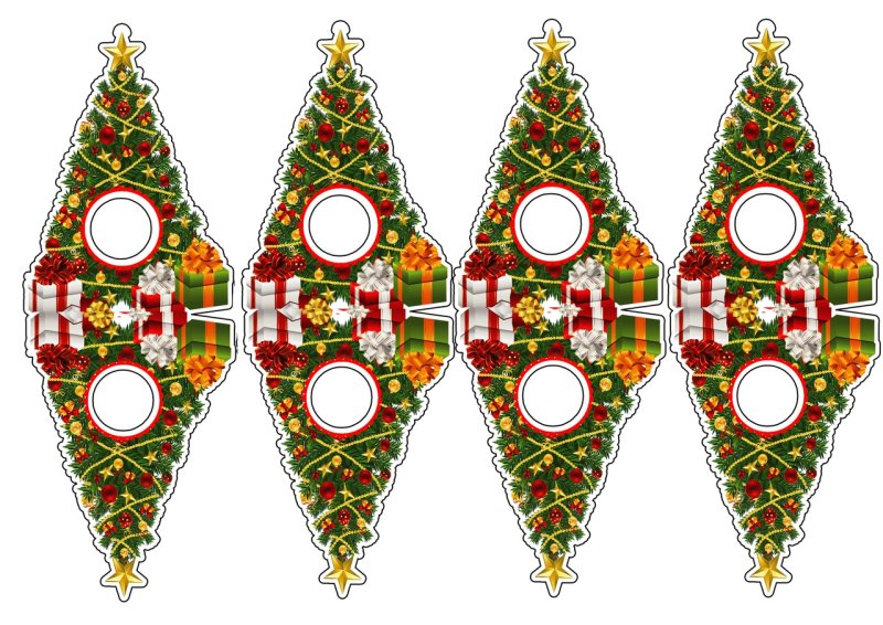 Шаблон на Чупа Чупс новогодний