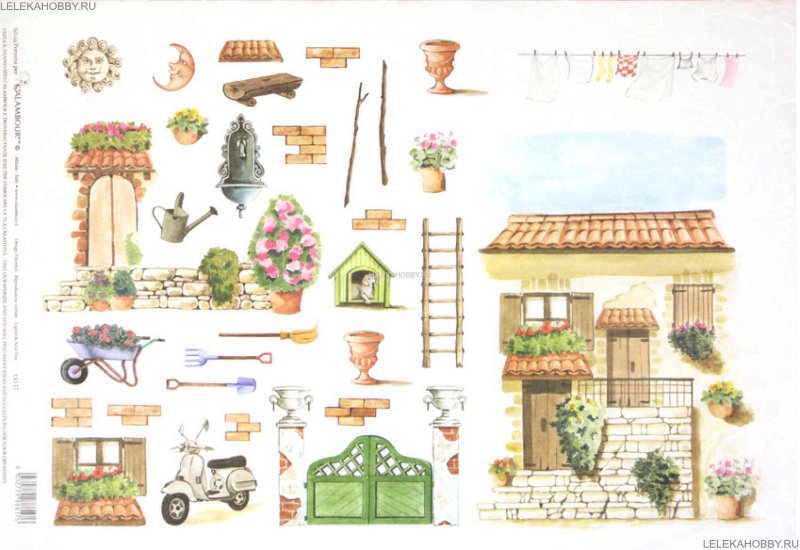 Бумага для скрапбукинга с домиками