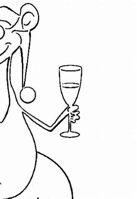 Трафарет на окно шампанское