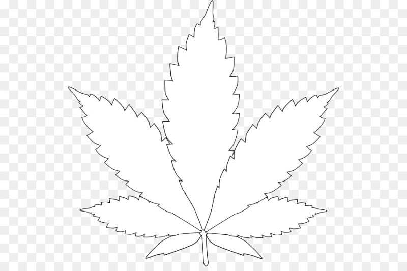 Лист конопли трафарет