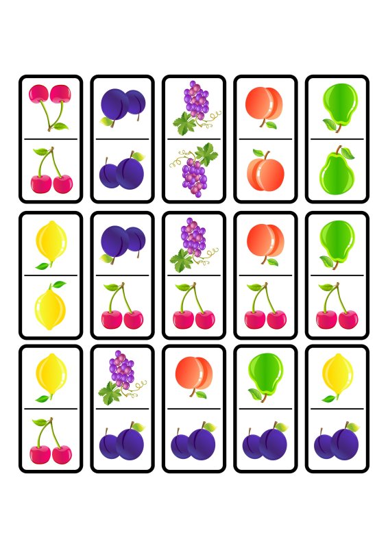 Домино «фрукты-ягоды»