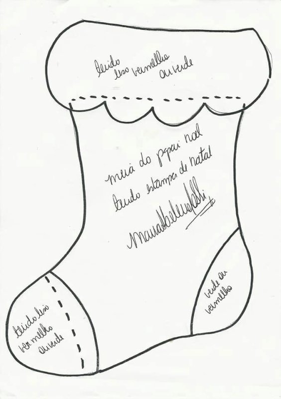 Новогодний носок для подарков выкройка